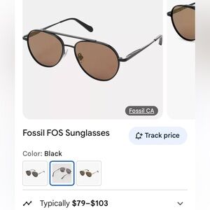 Fossil Black and Brown Sunglasses